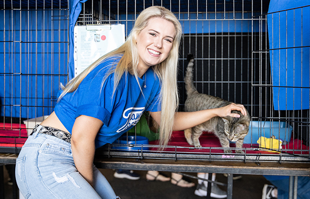rspca ambassador michaela cook at big adopt out 2019